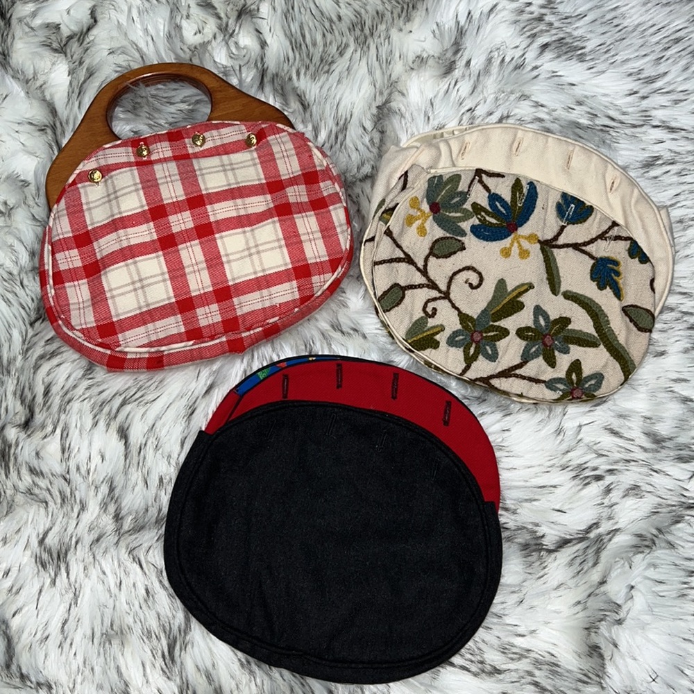 Elegant Red and Cream Plaid Clutch